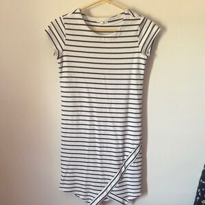 Maurices Black and White Striped Asymmetrical Dress